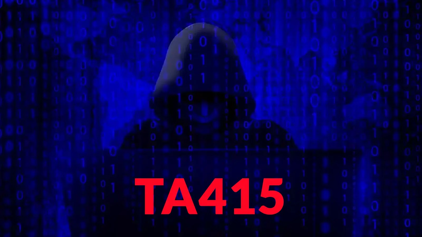 China-Aligned TA415 Hackers Uses Google Sheets and Google Calendar for C2 Communications A hooded figure in shadow is surrounded by blue binary code, with TA415 written in bold red letters in the foreground. The image conveys a sense of cybercrime or hacking.