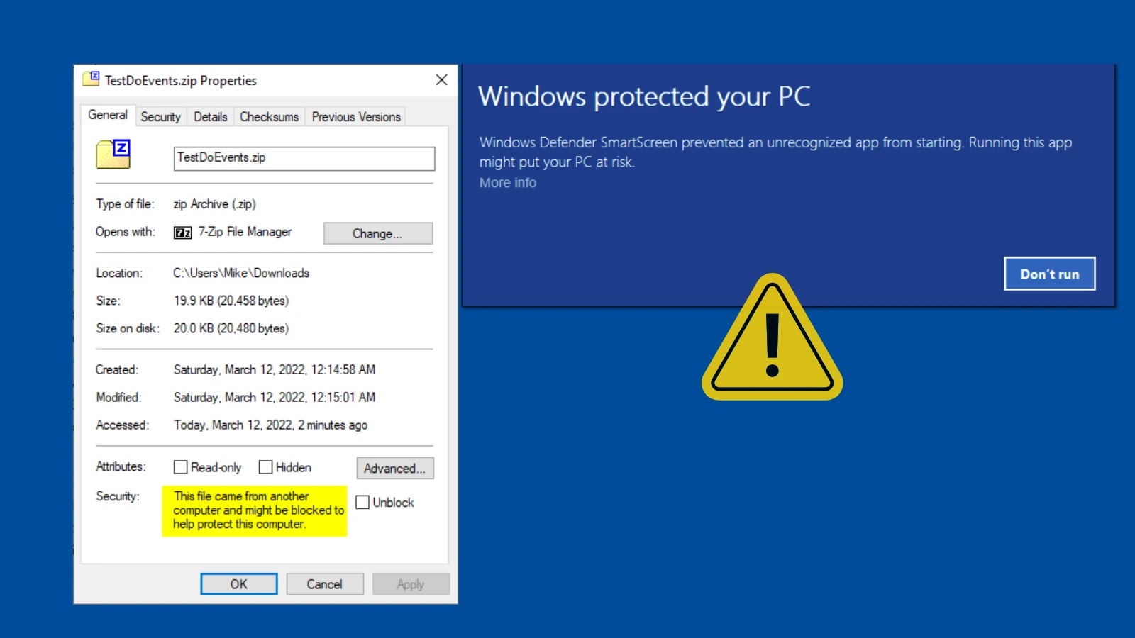 Windows MoTW Using LNK Stomping Attack