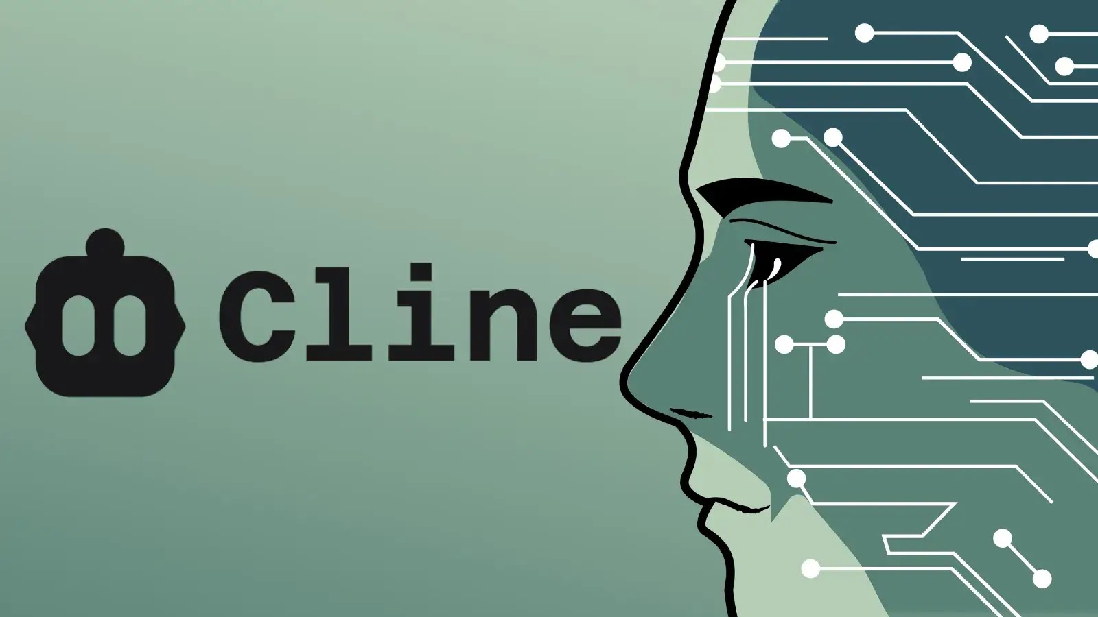 Cline AI Coding Agent Vulnerabilities Enables prompt injection, code execution, and data leakage (1) (1) Illustration of a human face in profile with circuit-like lines on it, next to the word Cline in bold text. The background is a gradient of green shades.