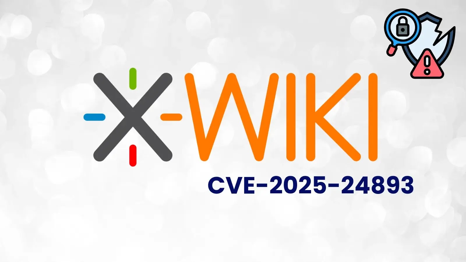 Hackers Exploiting XWiki Vulnerability in the Wild to hire the Servers for Botnet (1) XWiki logo with the text CVE-2025-24893 below it. In the top right corner, there is a security icon with a magnifying glass, padlock, and warning symbol on a blurred grey background.