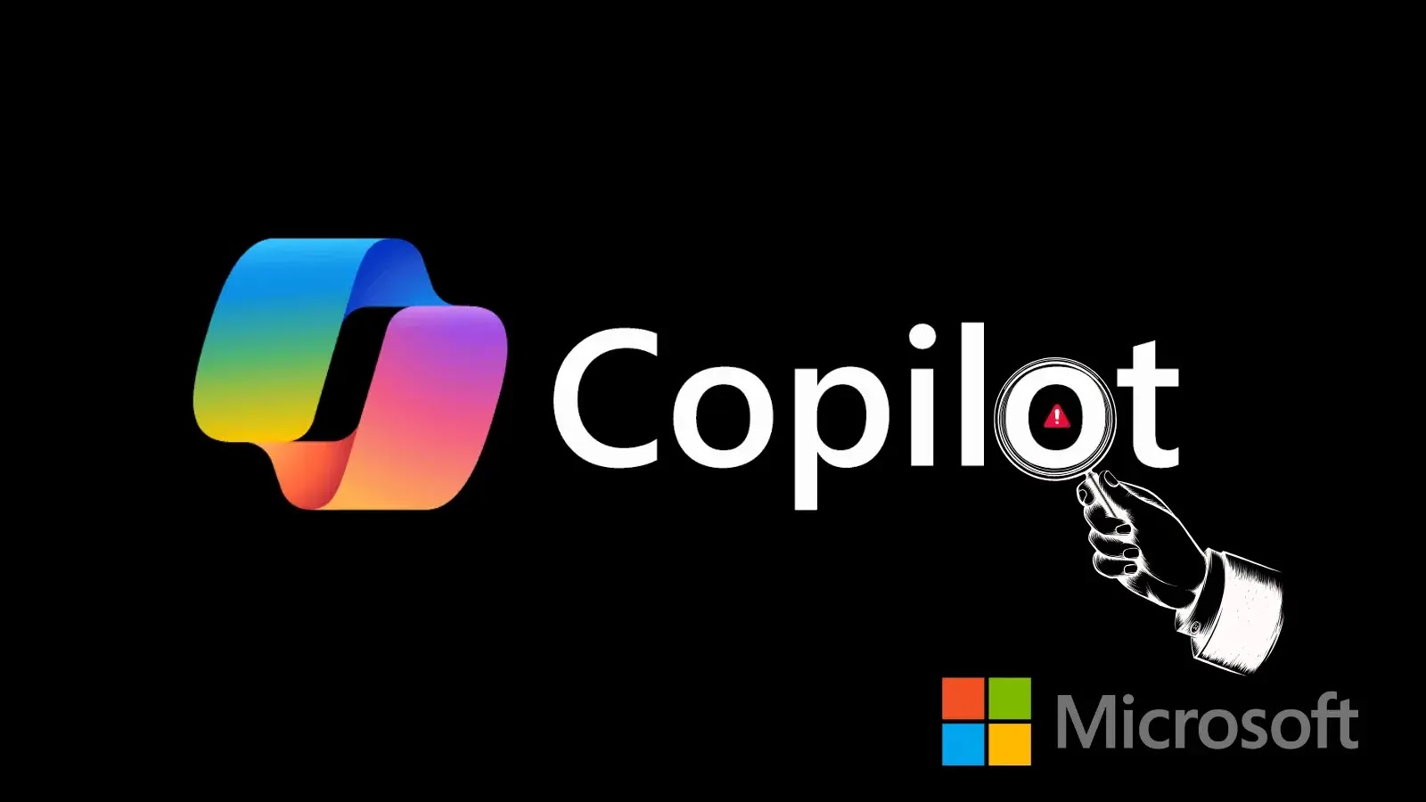 Microsoft Investigation Copilot Issue On Processing FilesĀ (1) Microsoft Copilot logo with a colorful icon, the word Copilot, a robotic hand touching the o, and the Microsoft logo in the bottom right corner on a black background.