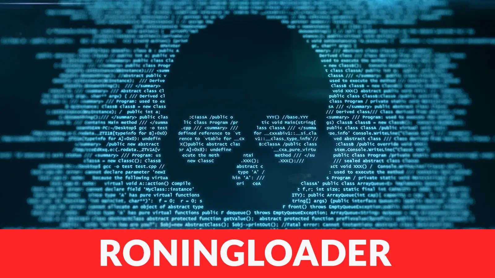 RONINGLOADER Weaponized Weaponizes Signed Drivers to Disable Defender and Evade EDR Tools A digital skull made of computer code is displayed on a blue screen, symbolizing a cyber threat. The word RONINGLOADER appears in bold white letters on a red banner across the bottom.