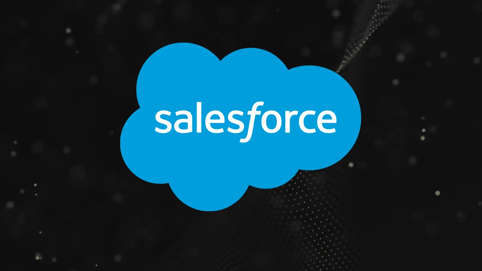 Salesforce Gainsight Breach The Salesforce logo in white text inside a blue cloud shape, displayed against a dark background with subtle dotted patterns.