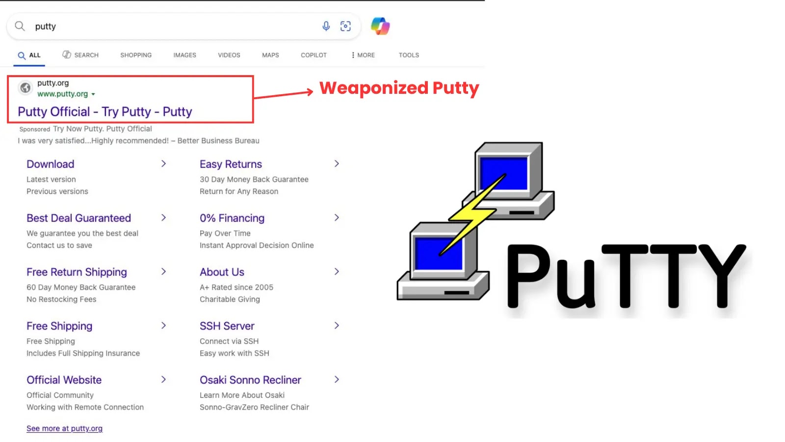 Weaponized Putty and Teams Ads