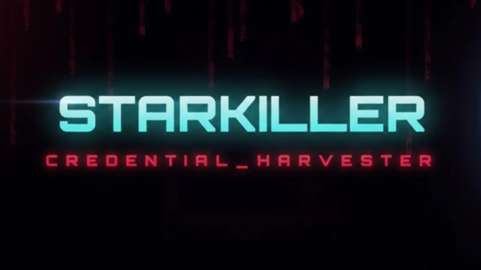 New Phishing Framework Starkiller Proxies Real Login Pages to Bypass MFA Glowing text reads STARKILLER in bright blue and CREDENTIAL_HARVESTER in red against a dark, digital background with vertical red lines, resembling a tech or cyber theme.