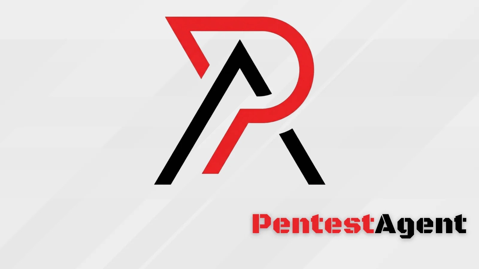 A stylized logo featuring the letters P and A in red and black, with the text PentestAgent in red and black font on a light gray background.
