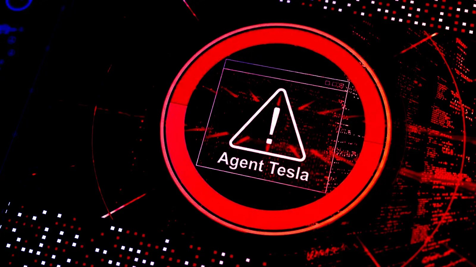 Phishing‑Led Agent Tesla Campaign Uses Process Hollowing and Anti‑Analysis to Evade Detection A digital warning symbol appears on a computer screen with the words Agent Tesla inside a triangle, surrounded by a red circular alert graphic against a dark, tech-themed background.