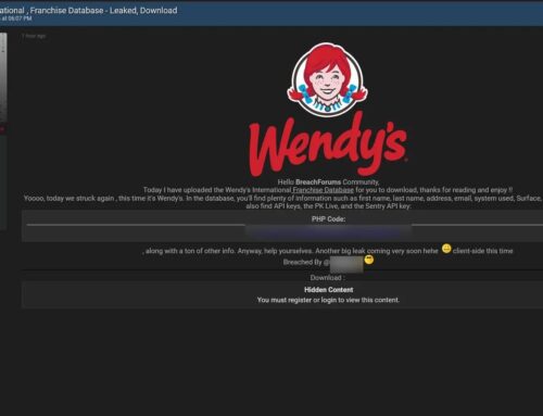 Threat Actor Allegedly Claimed Leak of Wendy’s International Franchise Database