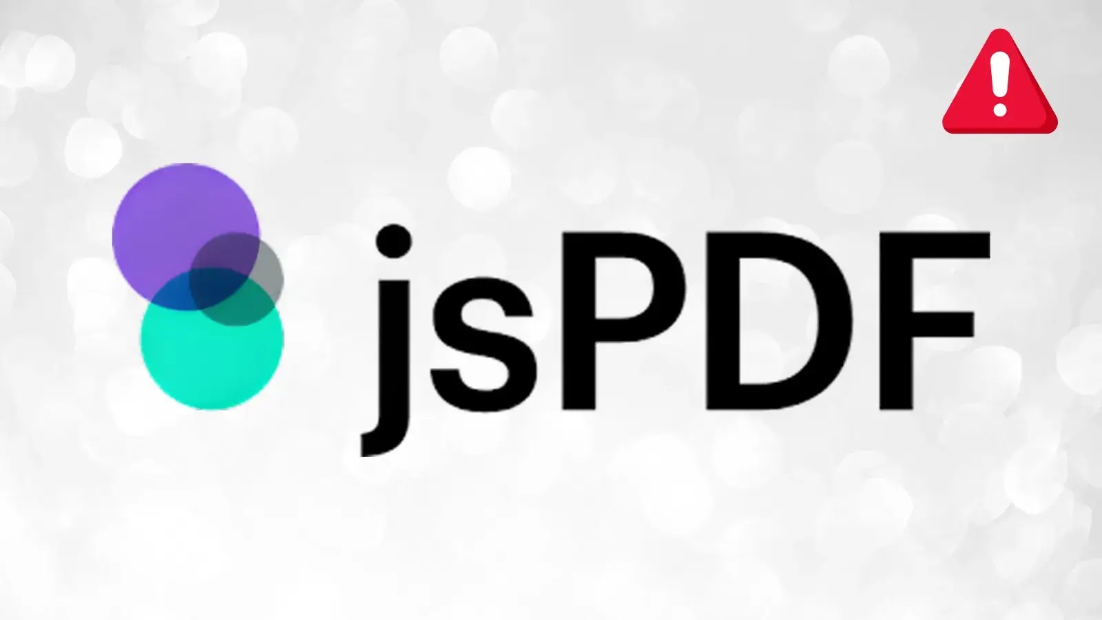jsPDF Vulnerability Exposes Millionsof Developers to Object Injection Attacks (1) JsPDF logo with overlapping colored circles on the left and bold jsPDF text on the right, set against a light background. A red warning icon with an exclamation mark appears in the upper right corner.