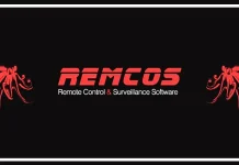 Hackers-Using-Google-Cloud-Storage-to-Bypass-Email-Filters-and-Deliver-Remcos-RAT-218×150 Black background with REMCOS in bold red letters, below it reads Remote Control & Surveillance Software. Red octopus-like graphic symbols are on both sides of the text.