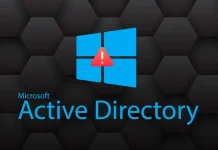 Windows-Active-Directory-Vulnerability-Allow-Attackers-to-execute-Malicious-code-218×150 The image shows the Windows logo with a red warning triangle, above the text Microsoft Active Directory on a dark hexagonal background.