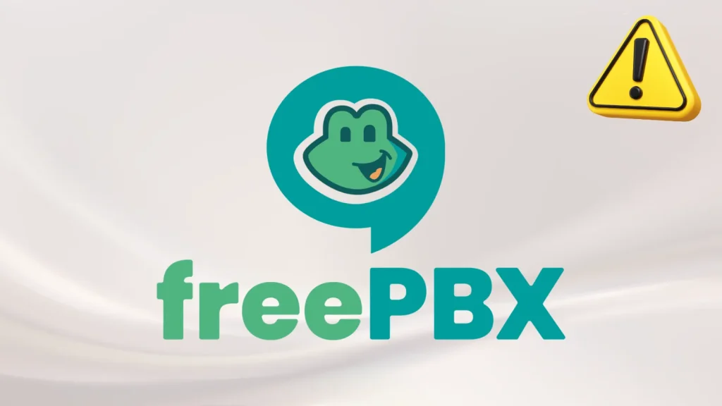 FreePBX-Vulnerability-Allow-Attackers-to-Gain-Access-to-User-Portals–1024×576 The FreePBX logo with a green frog inside a speech bubble appears next to a yellow warning sign on a light background.