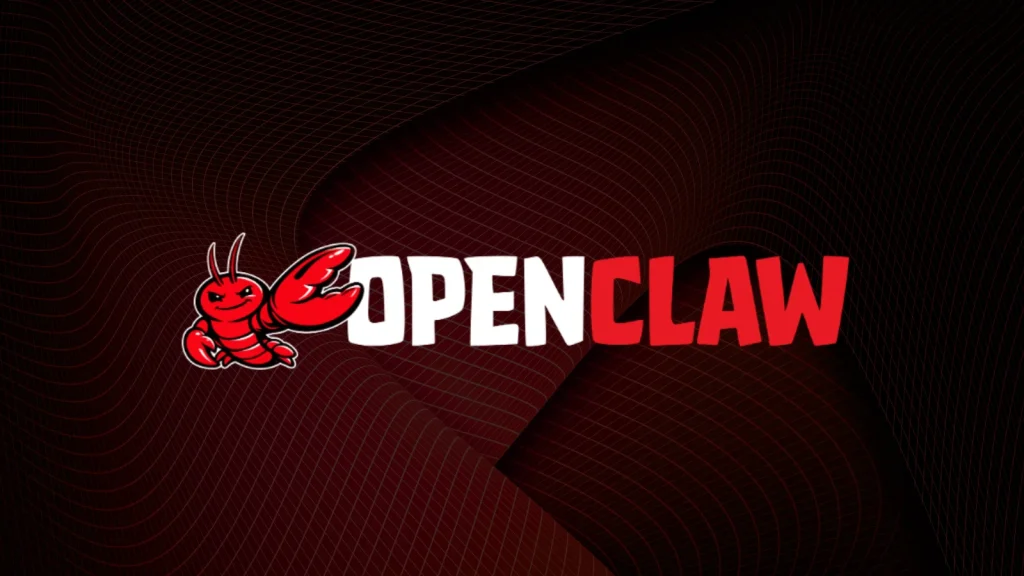 OpenClaw-Chain-Vulnerabilities-1024×576 The image features the word OPENCLAW with a red cartoon lobster forming the letter O on a dark, wavy red and black background. The text OPEN is white and CLAW is red.