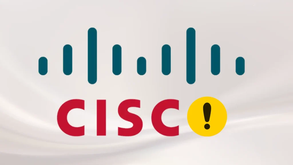 Cisco-ISE-Vulnerability-Allow-Attacker-to-Execute-Malicious-code-Remotely-1024×576 The Cisco logo with a yellow warning exclamation mark symbol over the letter O on a light, wavy background.