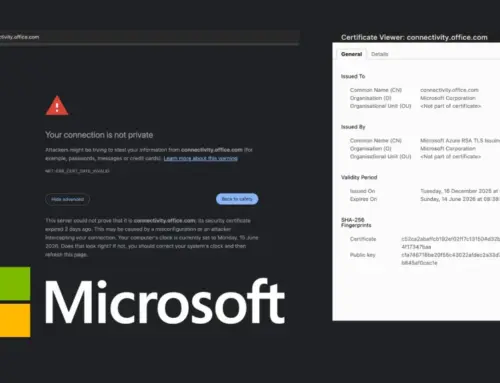 Microsoft Site Showing Warning Following Certificate Expiry