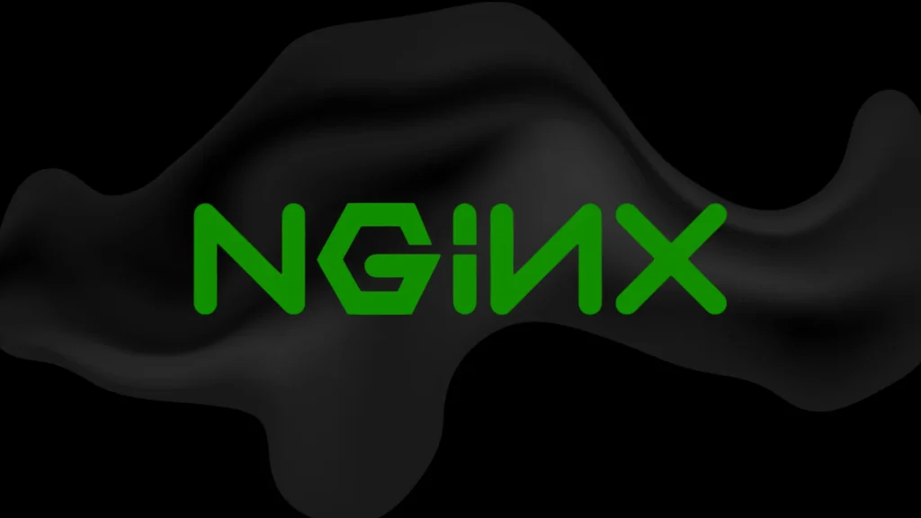 NGINX-Vulnerability-Patched-1024×576 Green NGiNX logo in a modern, angular font is centered on a dark, abstract wavy background.