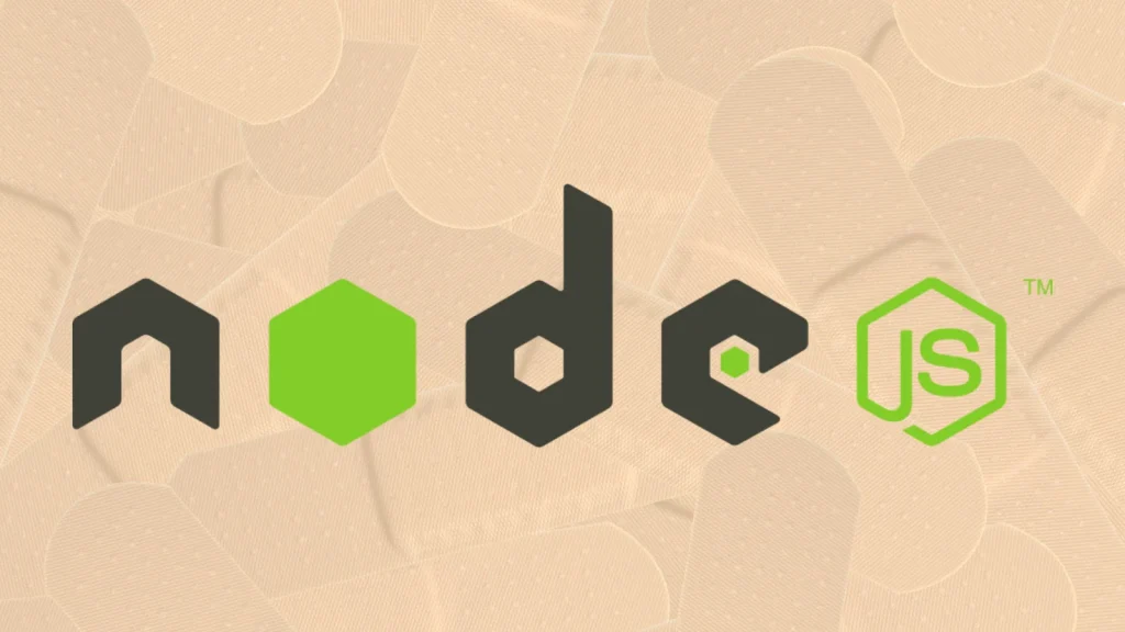 Node.js-Patches-12-Vulnerabilities-Including-Two-High-Severity-Flaws-leads-to-Authentication-Bypass-1024×576 The Node.js logo with stylized black and green text appears over a beige background covered with overlapping adhesive bandages.