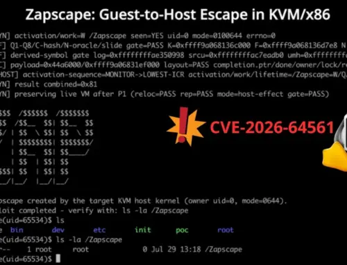 CVE-2026-64561 Zapscape Lets KVM Guests Escape to Linux Host With Root Privileges